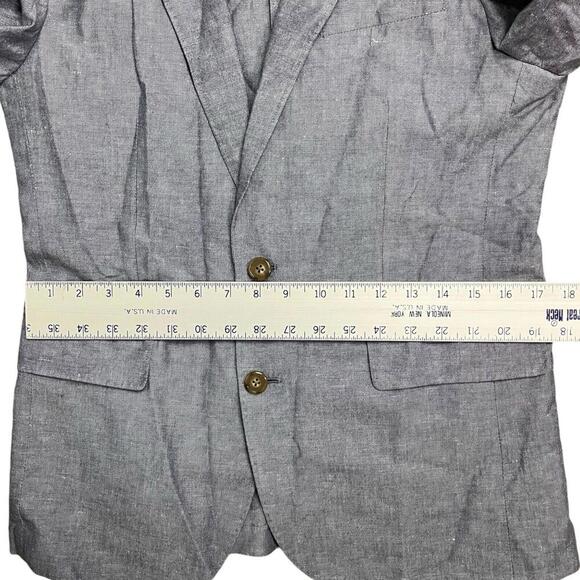 J Crew Blazer Mens 36S Blue Linen Blend Ludlow Baird McNutt Slim Unstructured - Picture 11 of 12